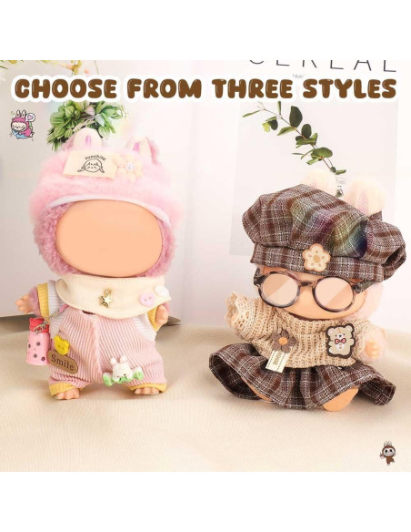 Conjunto de Ropa para Muñeca WALLFID 17cm 4 Piezas Rosa Dulce