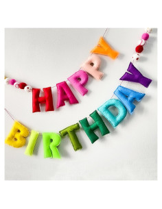 Guirnalda de Feliz Cumpleaños Arcoíris Meygajoe 2m Fieltro