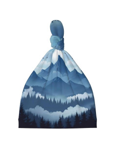 Gorro Beanie Suave para Bebés 0-6 Meses - Negro con Diseño