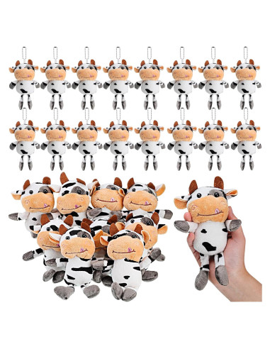 20 Llaveros de Vaca de Peluche Lewtemi para Regalo de Fiesta