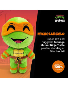Peluche Michelangelo Chibi 23cm Youtooz TMNT Suave 2