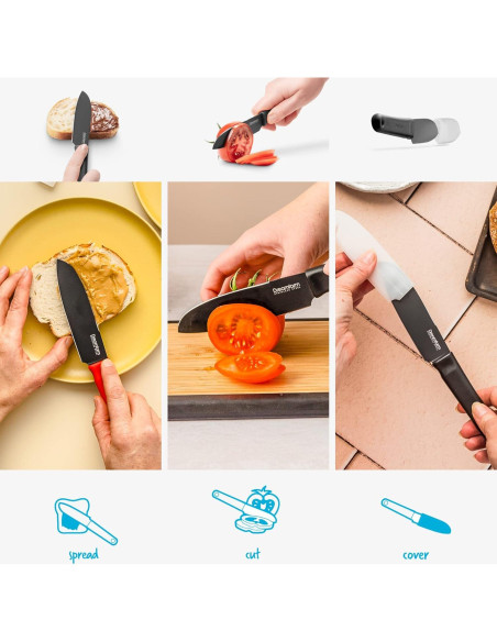 Cuchillo de Pelar Dreamfarm DFKD5110 11.43 cm Negro con Funda