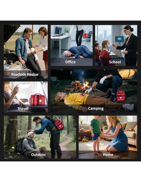 Kit de Primeros Auxilios AIDEHELP 520 Piezas - Emergencia Rojo