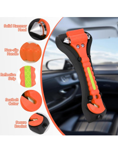 Herramienta de Escape de Emergencia Yiader 2-en-1 Rompe Vidrios y Cortador de Cinturón 2