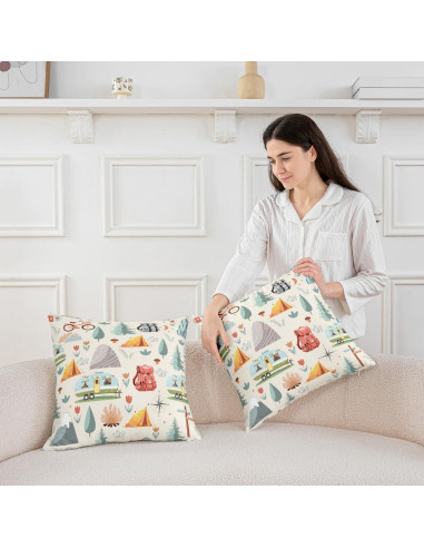 Erosebridal Fundas de Cojín Cuadradas 40.64 cm Set de 2