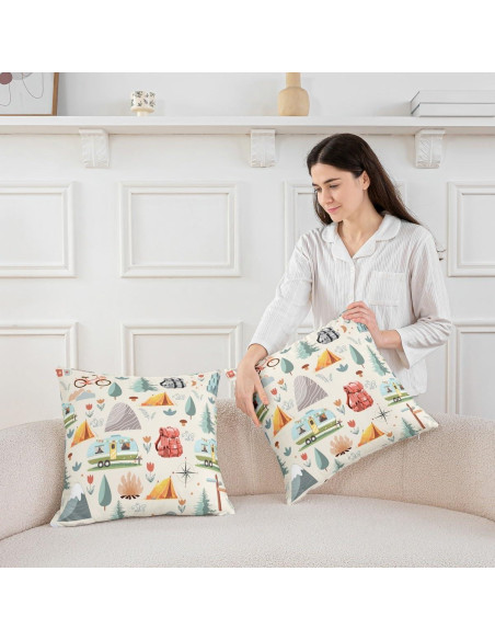 Erosebridal Fundas de Cojín Cuadradas 40.64 cm Set de 2