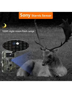 Cámara de sendero GardePro A3S 64MP con visión nocturna 100 pies 2