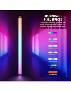 Tubo de Luz LED RGB NEEWER TL60, 20W, Control APP, 2500-10000K 2