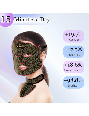 Máscara de Terapia de Luz Roja SECOCTSR 7 Colores 3 Brillos