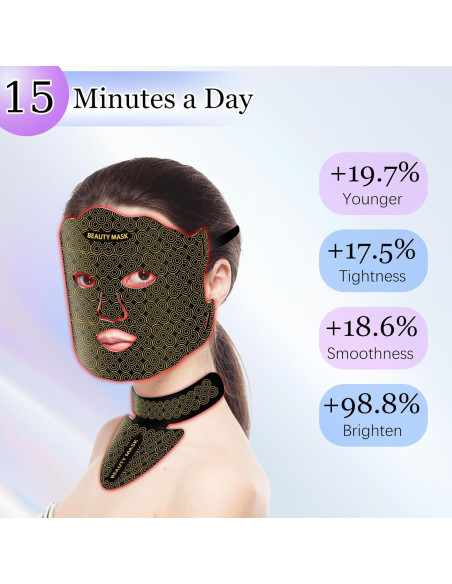 Máscara de Terapia de Luz Roja SECOCTSR 7 Colores 3 Brillos