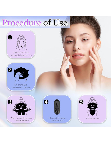 Máscara de Terapia de Luz Roja SECOCTSR 7 Colores 3 Brillos