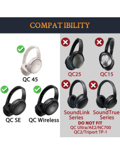 Funda de diadema SOULWIT para Bose QuietComfort 45 y SE - Humo blanco 2