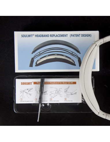 Funda de diadema SOULWIT para Bose QuietComfort 45 y SE - Humo blanco