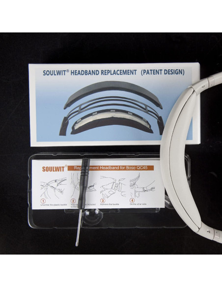 Funda de diadema SOULWIT para Bose QuietComfort 45 y SE - Humo blanco