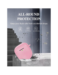 Funda de silicona WUNIAK para Bose QuietComfort Earbuds II Rosa 2