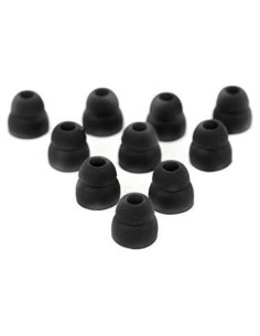 5 Pares de Puntas de Silicona Negras Doble Flange JustEarbuds