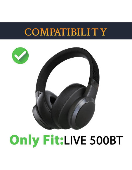 Almohadillas de Reemplazo JBL Live 500BT - Cuero Negro