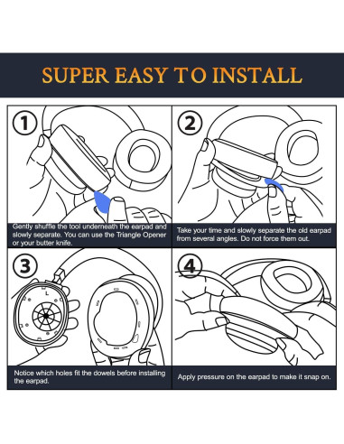 Almohadillas de Reemplazo JBL Live 500BT - Cuero Negro