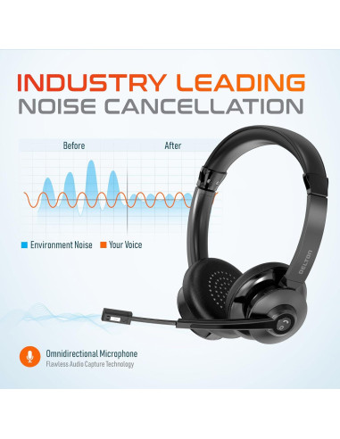 Auricular Bluetooth Delton 35X con micrófono y carga rápida