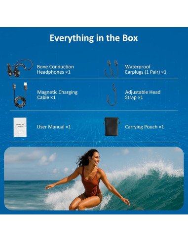 Auriculares de Conducción Ósea Alex OPENEAR Wave IP68 Bluetooth 5.3