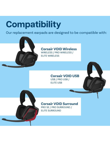Almohadillas de Reemplazo MMOBIEL para Corsair Void Elite - Negro