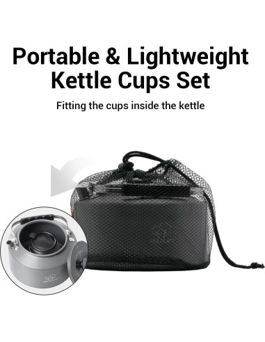 Hervidor de Camping Bulin 2.2L con 2 Tazas de Acero Inoxidable