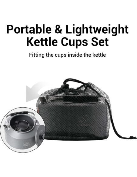 Hervidor de Camping Bulin 2.2L con 2 Tazas de Acero Inoxidable