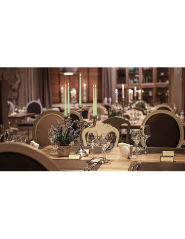 Hyoola Velas Taper Altas 12 Pack 25.4 cm Verde Apio Sin Goteo