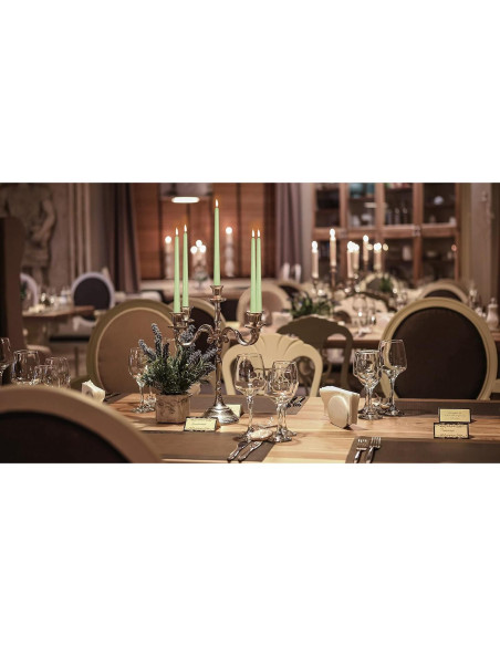 Hyoola Velas Taper Altas 12 Pack 25.4 cm Verde Apio Sin Goteo