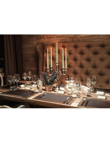 Hyoola Velas Taper Altas 12 Pack 25.4 cm Verde Apio Sin Goteo