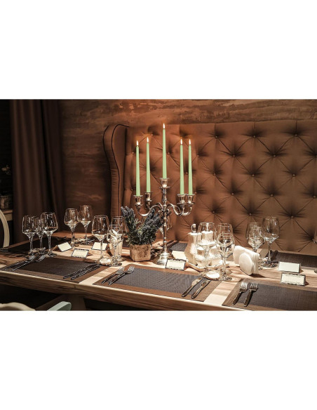 Hyoola Velas Taper Altas 12 Pack 25.4 cm Verde Apio Sin Goteo