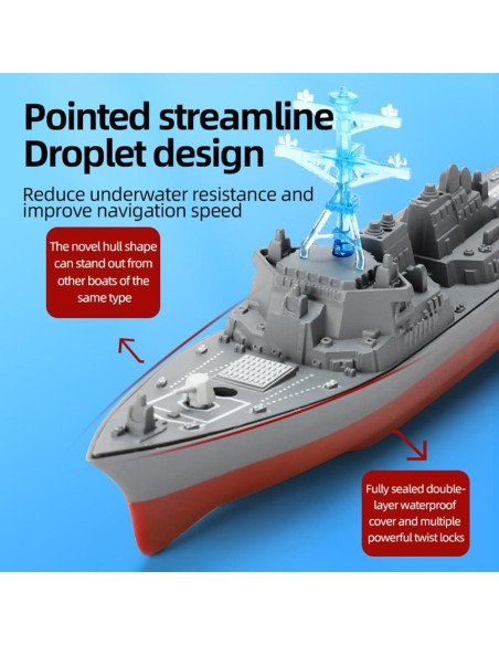 Barco de Guerra Control Remoto Dodoore HC-803 2.4GHz