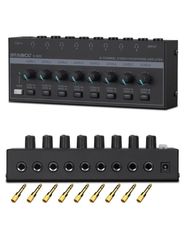 Amplificador de Auriculares STABCL S-800 8 Canales Estéreo