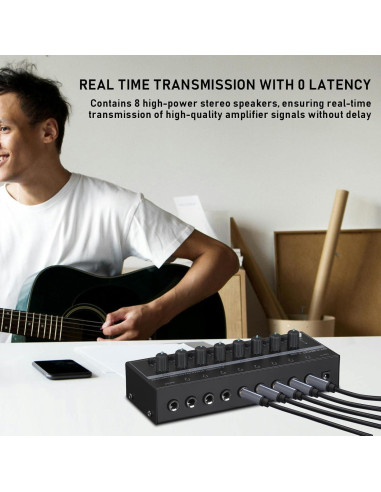 Amplificador de Auriculares STABCL S-800 8 Canales Estéreo