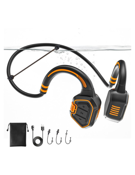 Auriculares de Conducción Ósea Alex OPENEAR Wave IP68 Naranja Auriculares de Conducción Ósea Alex OPENEAR Wave IP68 Naranja