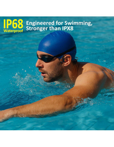 Auriculares de Conducción Ósea Alex OPENEAR Wave IP68 Naranja