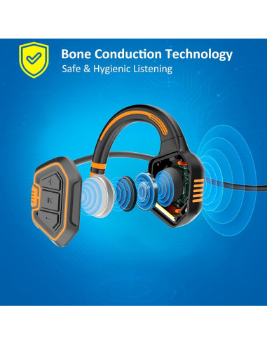 Auriculares de Conducción Ósea Alex OPENEAR Wave IP68 Naranja