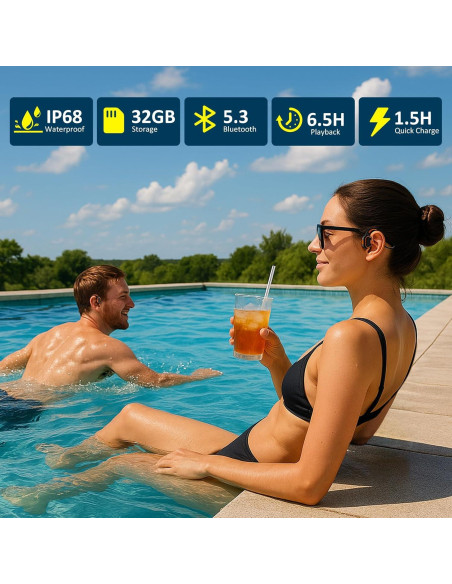 Auriculares de Conducción Ósea Alex OPENEAR Wave IP68 Naranja Auriculares de Conducción Ósea Alex OPENEAR Wave IP68 Naranja