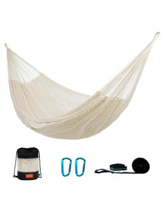 Hamaca Doble Tejida a Mano Lazydaze Beige 204 kg