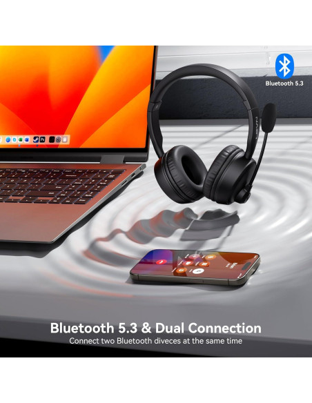Auriculares Bluetooth LEVN LE-CT003 con micrófono, 60h de batería