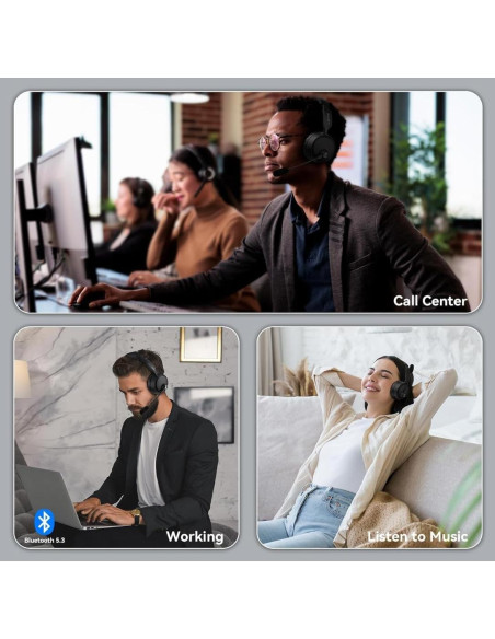 Auriculares Bluetooth LEVN LE-CT003 con micrófono, 60h de batería