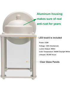 Lámpara de Pared LED Exterior LIT-PaTH 3000K 9.5W 800 Lúmenes - 2 Paquete 2