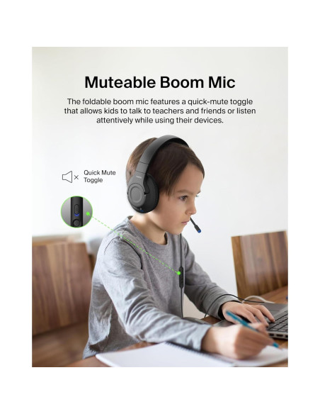 Auriculares con cable Belkin SoundForm Inspire para niños - Negro