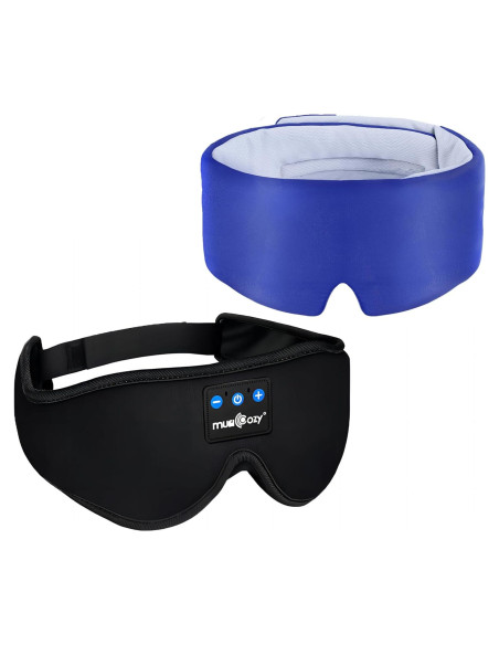 MUSICOZY Máscara de Sueño de Seda Fría con Auriculares Bluetooth