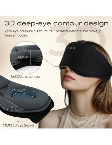 Máscara para dormir ZHENYEMEI con auriculares y 29 sonidos