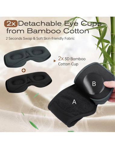 Máscara para dormir ZHENYEMEI con auriculares y 29 sonidos