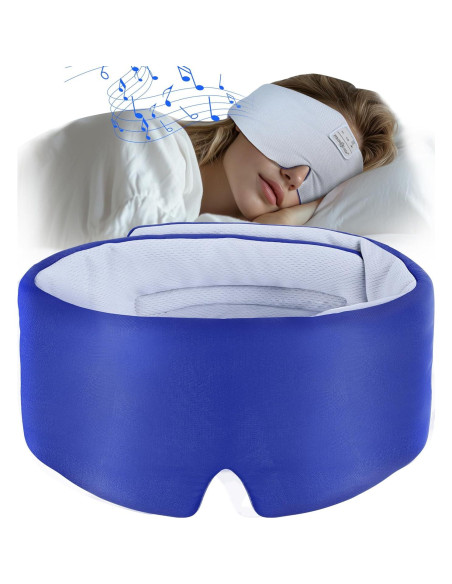 MUSICOZY Máscara de Sueño de Seda Fría con Auriculares Bluetooth