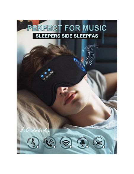 Auriculares Bluetooth para dormir LC-dolida con máscara 3D