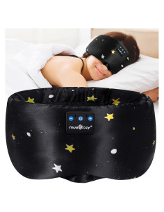 MUSICOZY Máscara de Sueño Bluetooth de Seda de Morera con Sonido HD