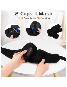 Máscara de Sueño Bluetooth AHUIARGY 3D Contorneada con Auriculares 2